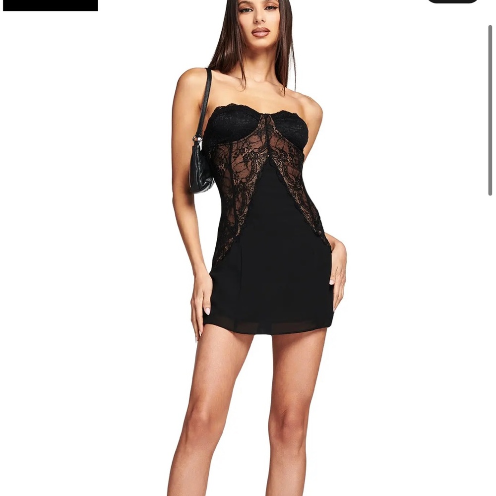 I AM GIA black lace minidress size M